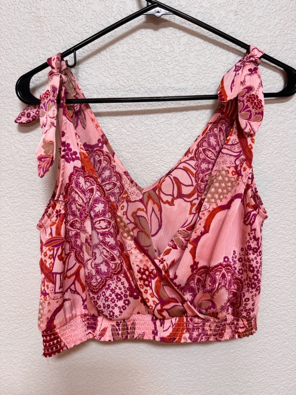 Free People Boho Silk Floral Crop Women’s M Weekend In Montauk